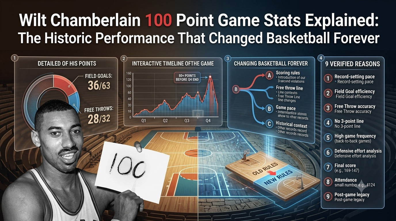Wilt Chamberlain 100 Point Game Stats Explained: The Historic Performance That Changed Basketball Forever